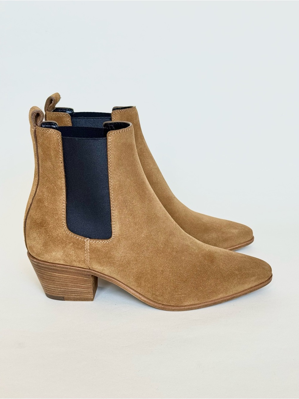 Saint Laurent Wyatt Chelsea Booties in Tan Suede with 2” Heel Stack - Italy - Picture 3 of 13